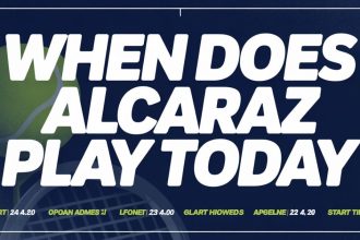 Alcaraz Play celebrating victory after winning an intense tennis point.