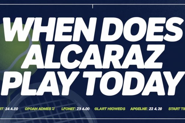 Alcaraz Play celebrating victory after winning an intense tennis point.