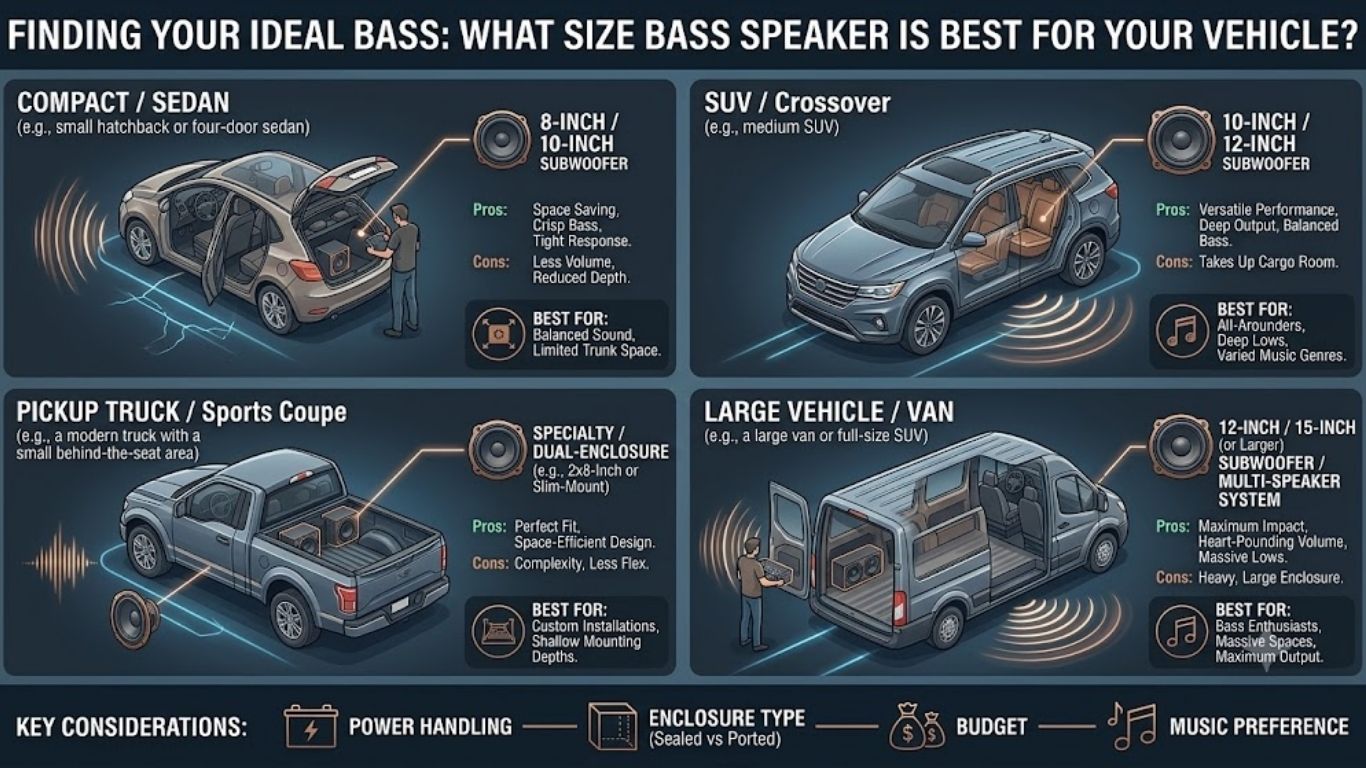 What Size Bass Speaker Is Best for Your Vehicle