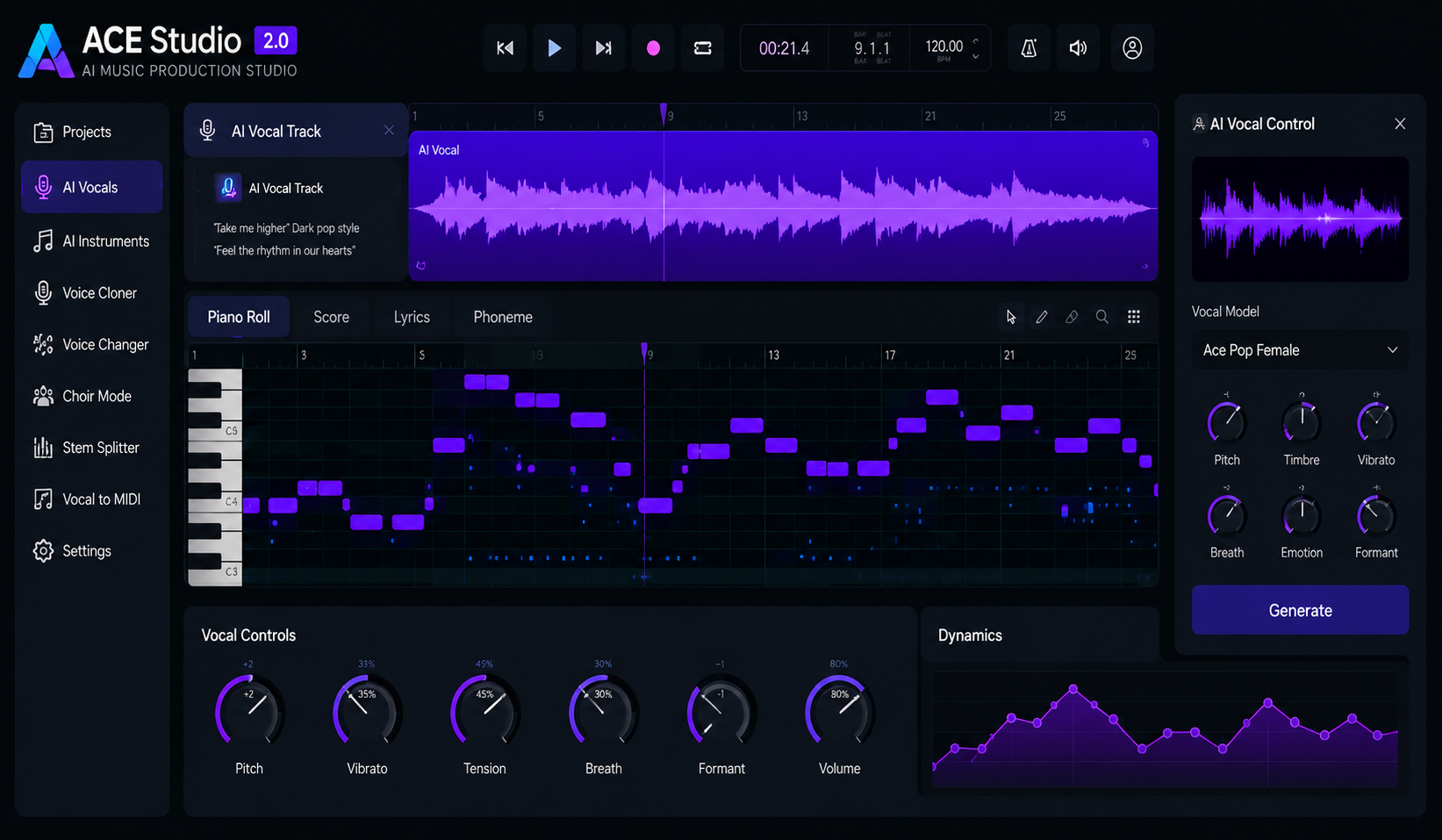ACE Studio Artist Lifetime 2.0 AI music production workspace